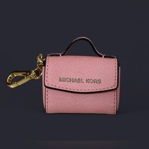 Michael Kors Pink Bag Charm with Gold Clasp